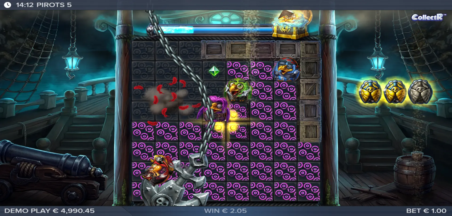 Pirots 5 slot online ELK Studios — griglia CollectR espandibile